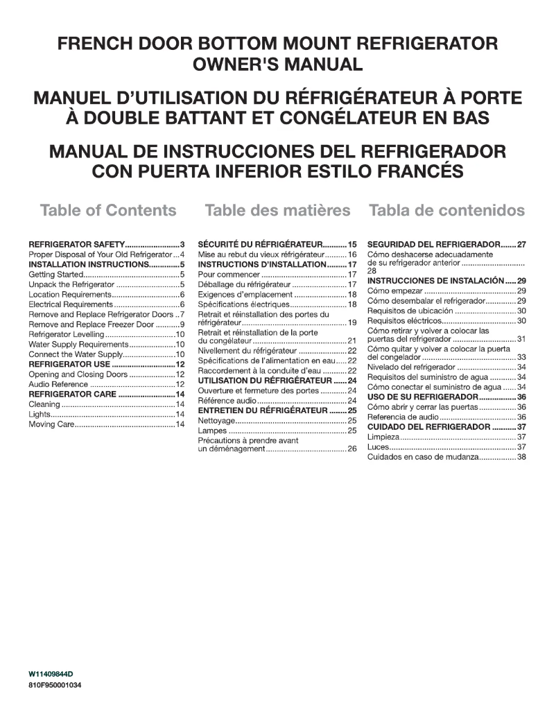 Image de la première page du manuel de l'appareil WRQA59CNKZ