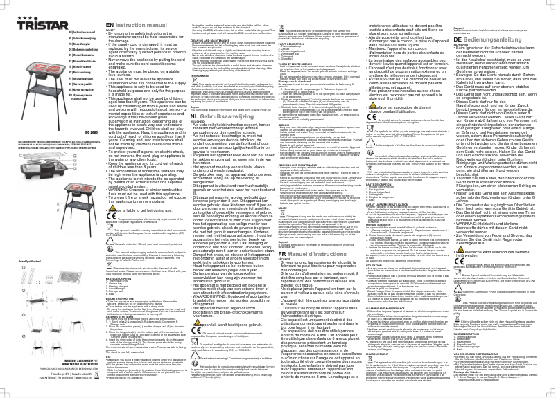 Image de la première page du manuel de l'appareil BQ-2883