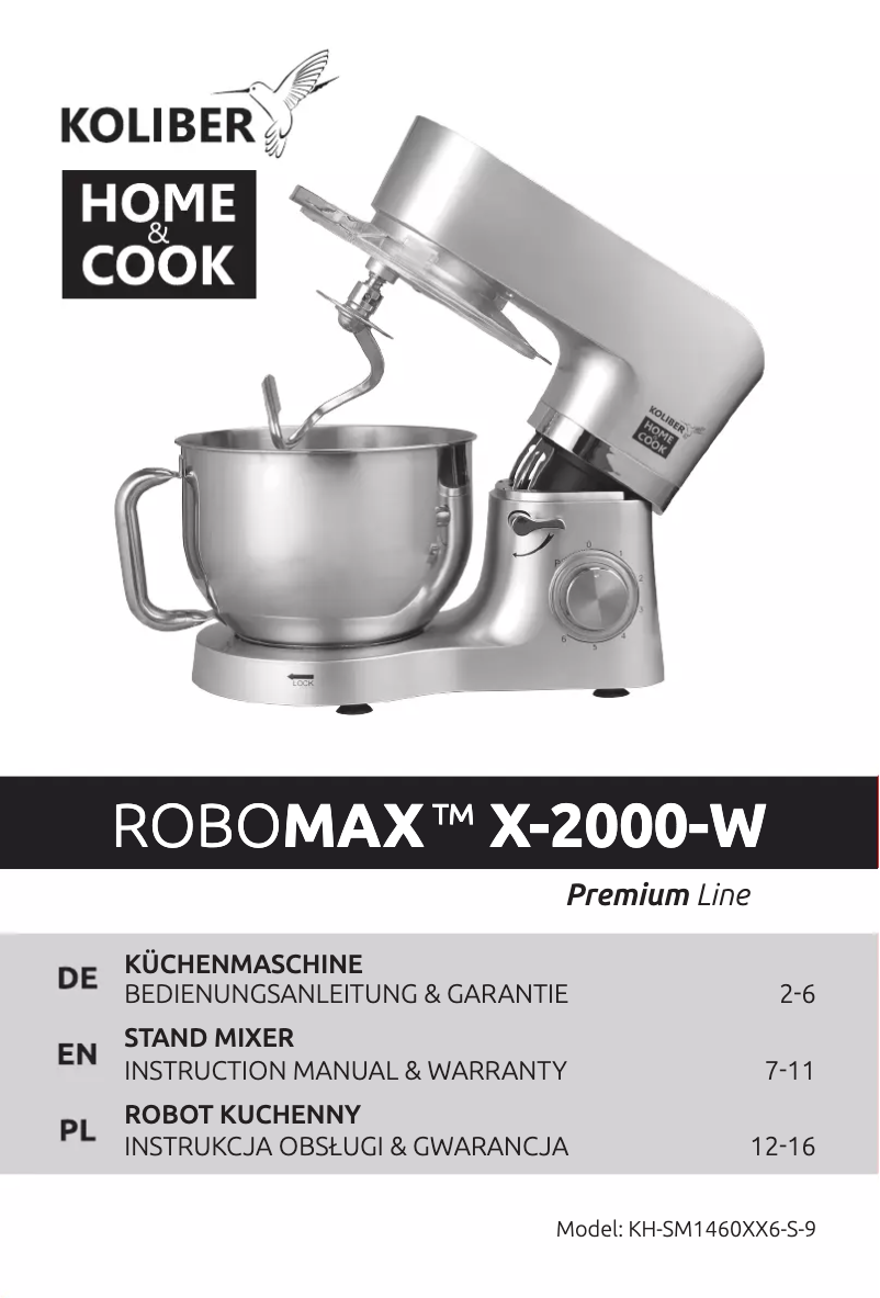 Image de la première page du manuel de l'appareil ROBOMAX X-2000-W
