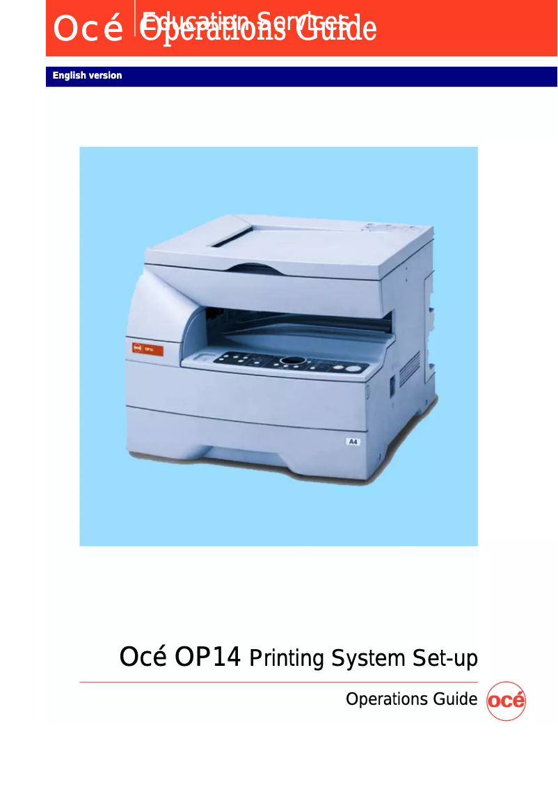 Image de la première page du manuel de l'appareil OP14