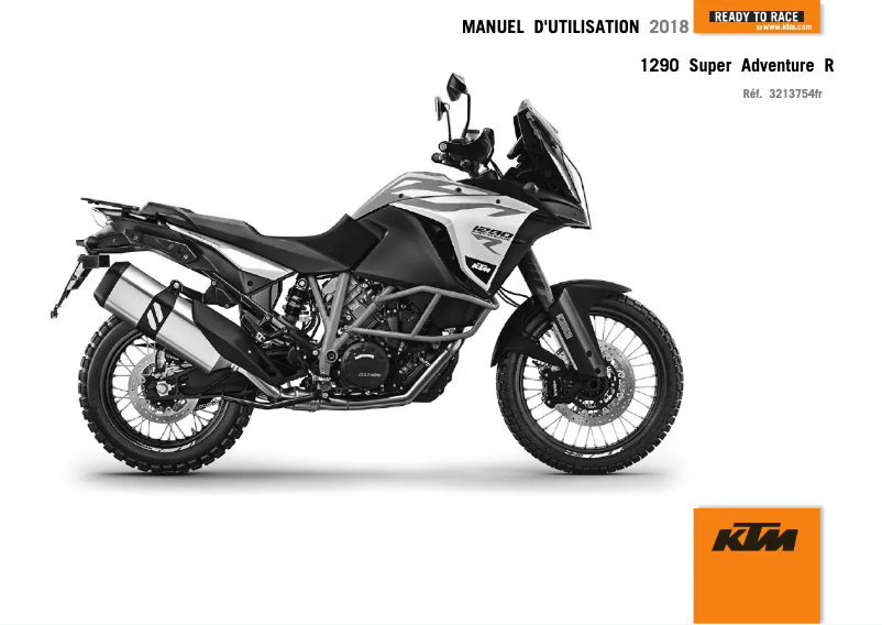Image de la première page du manuel de l'appareil 1290 Super Adventure R (2018)