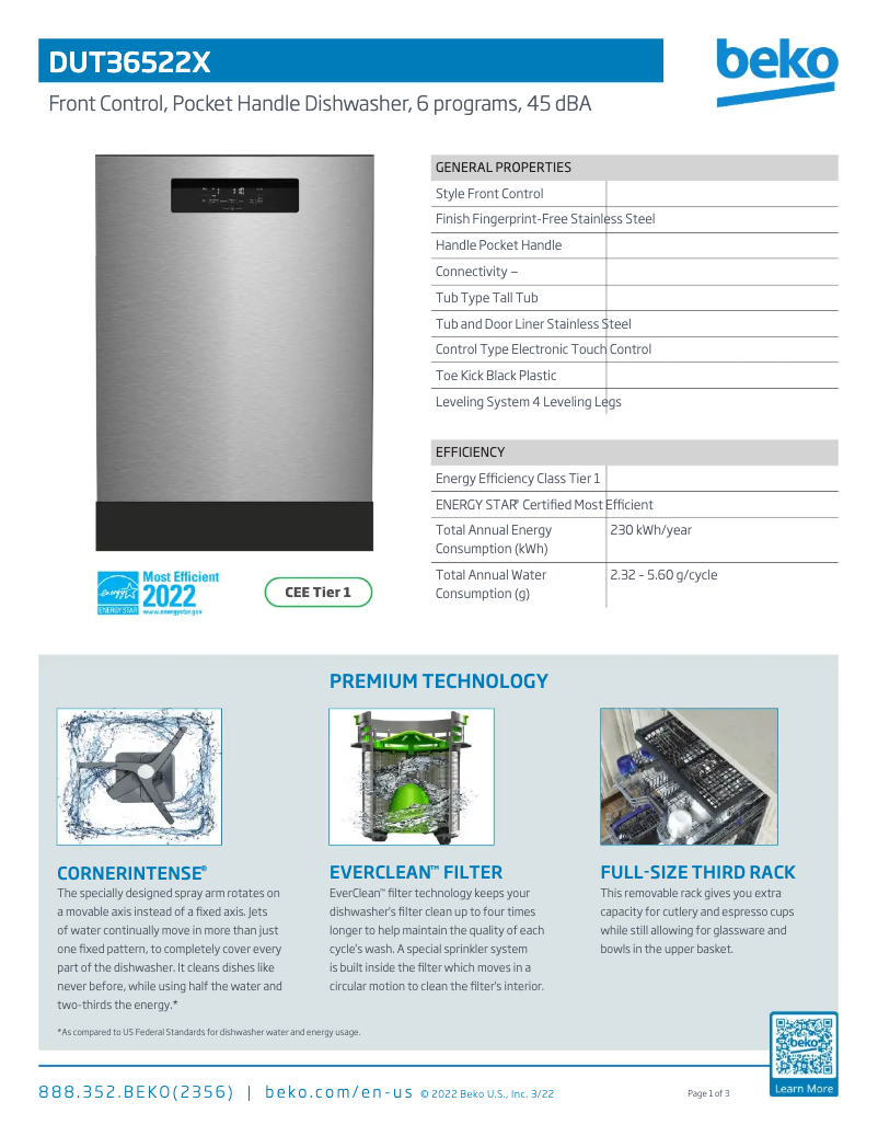 Image de la première page du manuel de l'appareil DUT36522X