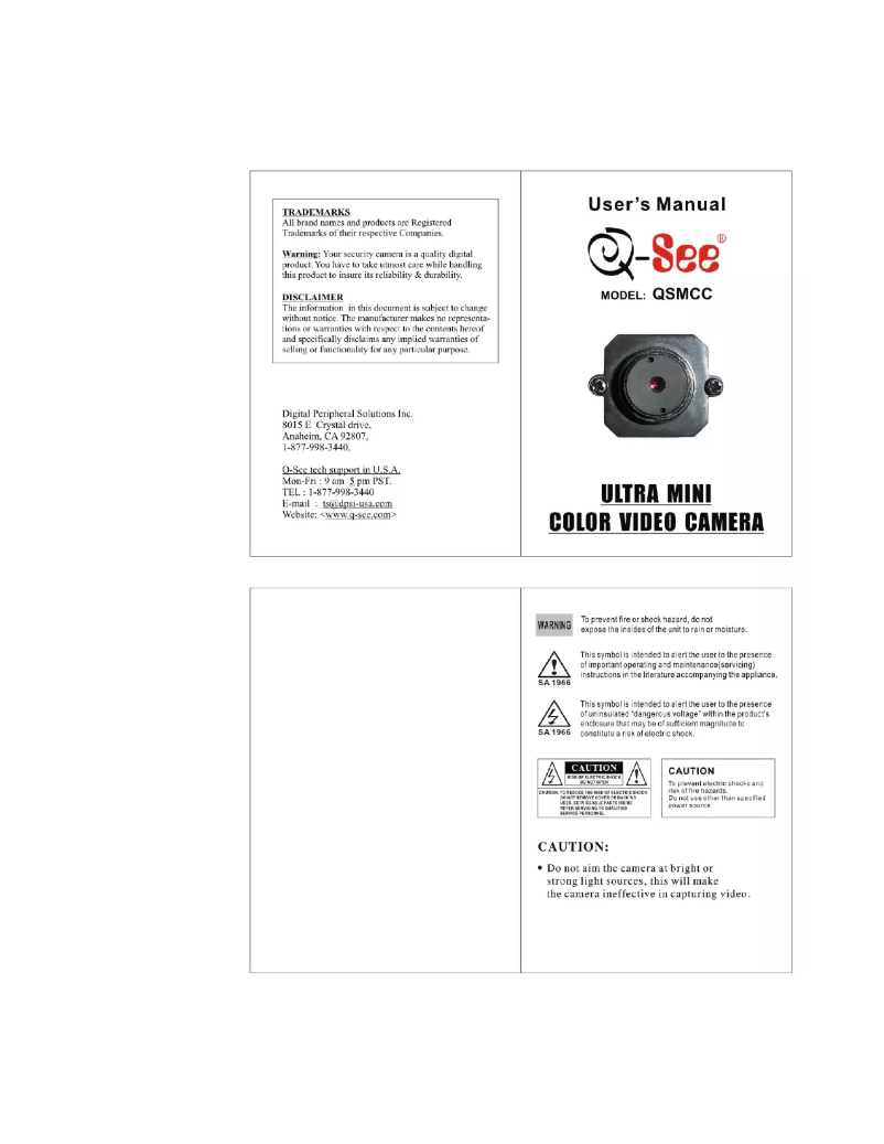 Page n°1 - Manuel utilisateur Q-See QSMCC