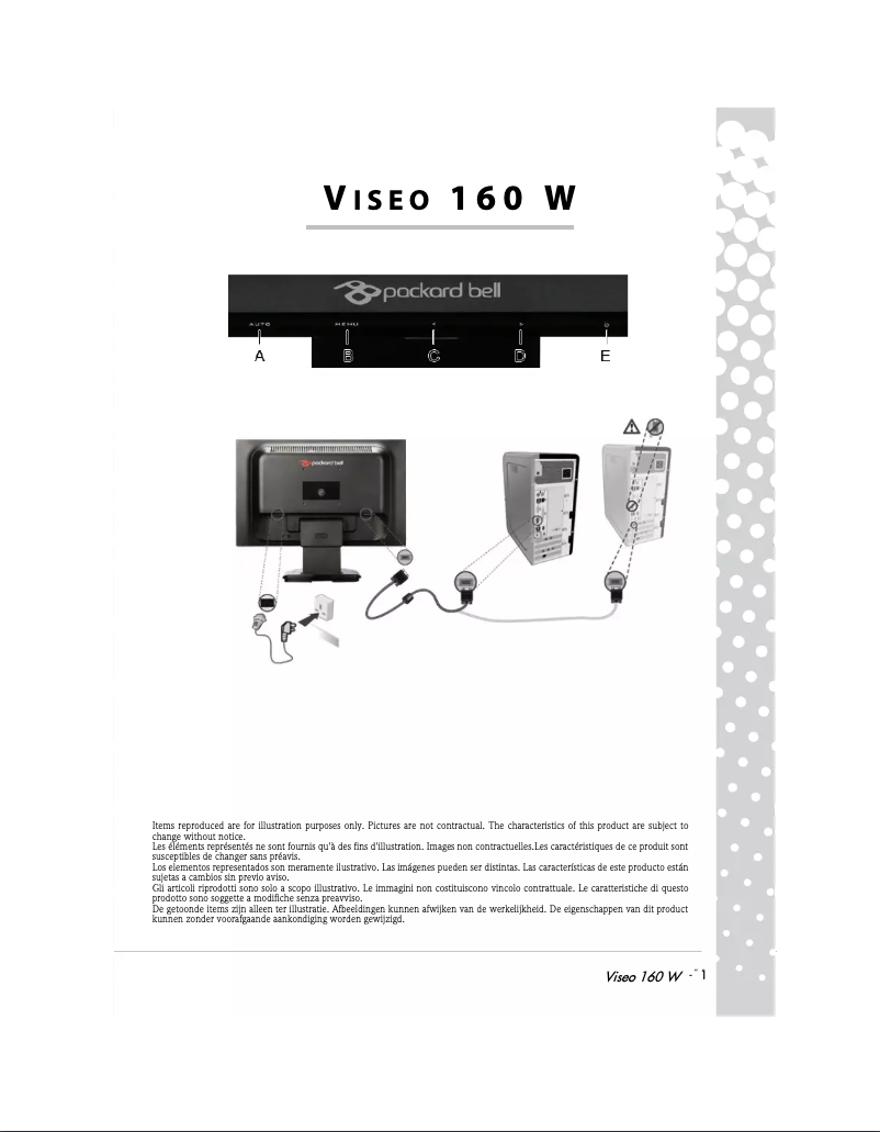 Page 1 de la notice Manuel utilisateur Packard Bell Viseo 160 W