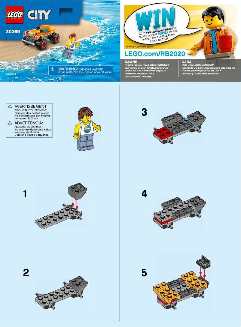 Page 1 de la notice Manuel utilisateur Lego City 30369