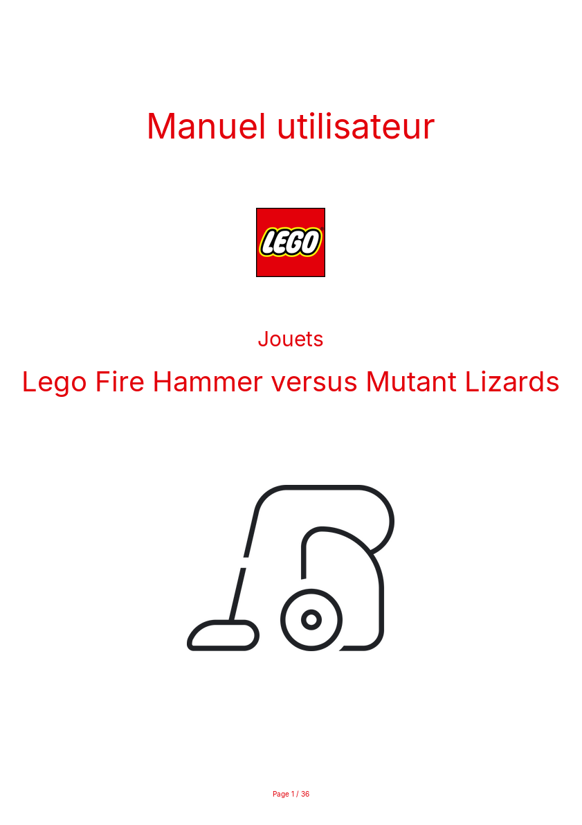 Page n°1 - Manuel utilisateur Lego Fire Hammer versus Mutant Lizards