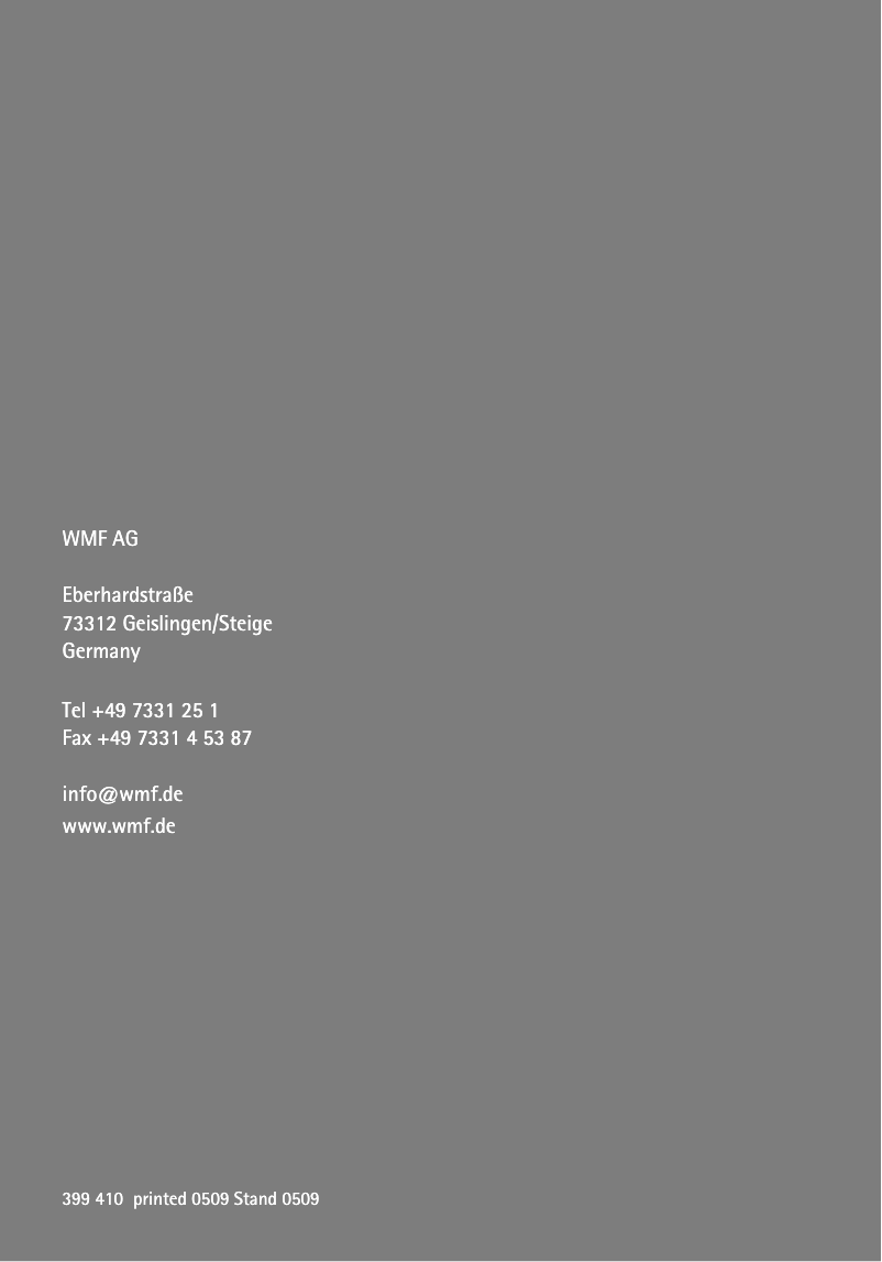 Page 1 de la notice Manuel utilisateur WMF 07.3156.6040