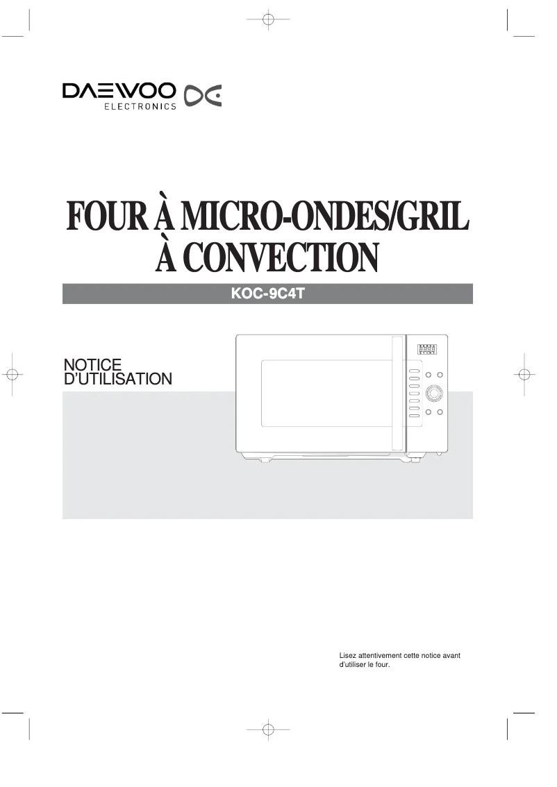 Page 1 de la notice Manuel utilisateur Daewoo KOC-9C4T