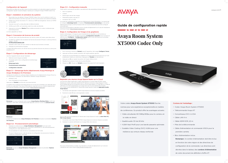 Page n°1 - Manuel utilisateur Avaya XT5000