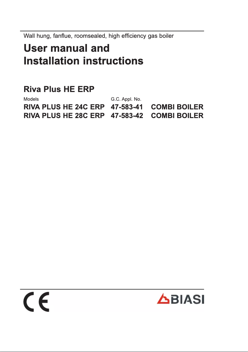 Página 1 del manual Manual de usuario Biasi Riva Plus Combi 24C ERP