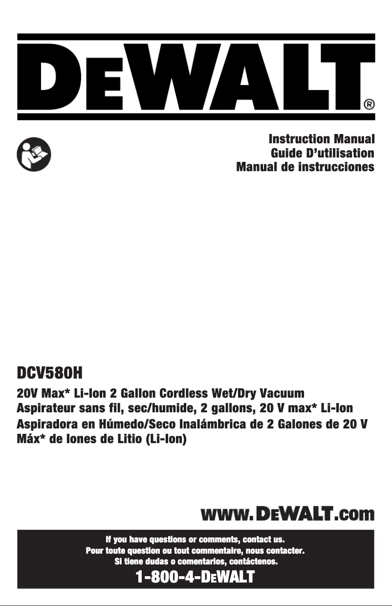 Image de la première page du manuel de l'appareil DCV580H