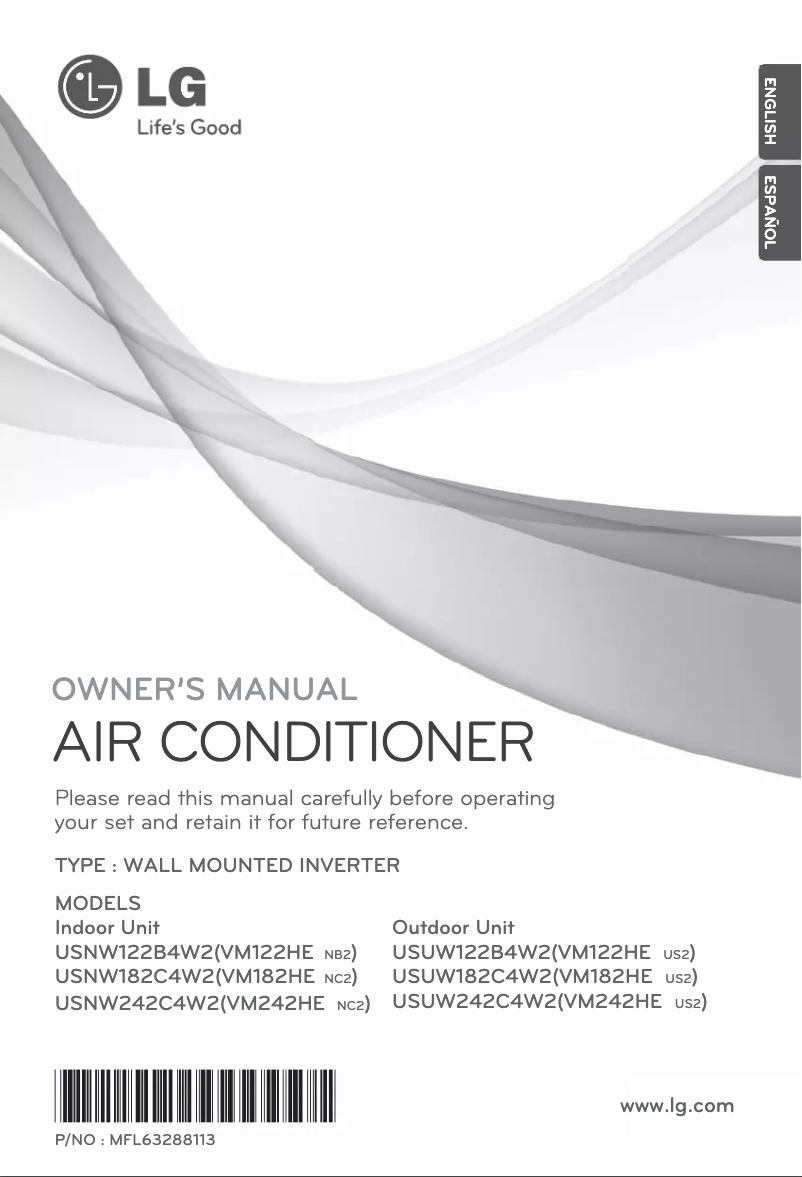 Page 1 de la notice Manuel utilisateur LG VM182HE