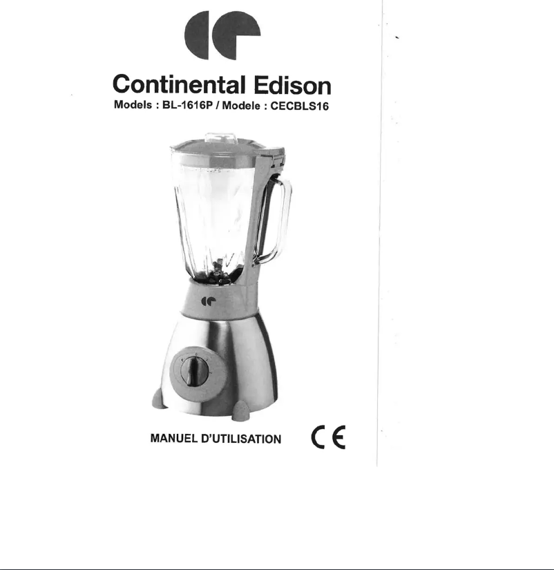 Page 1 de la notice Manuel utilisateur Continental Edison CECBLS16