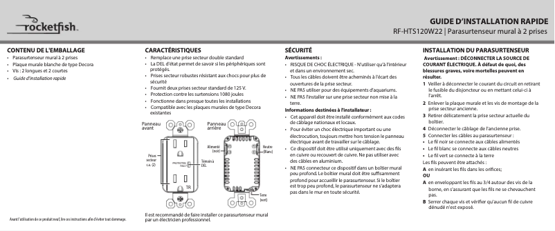 Page 1 de la notice Manuel utilisateur Rocketfish RF-HTS120W22
