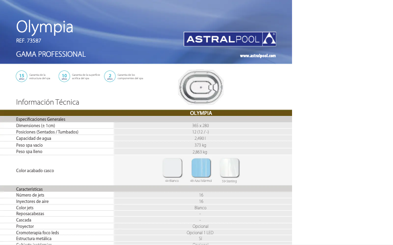 Page n°1 - Manuel utilisateur AstralPool Olympia