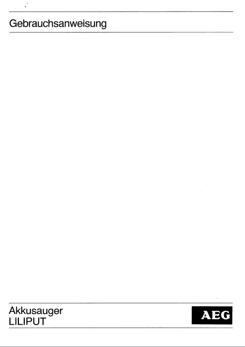 Page 1 de la notice Manuel utilisateur AEG Liliput Junior