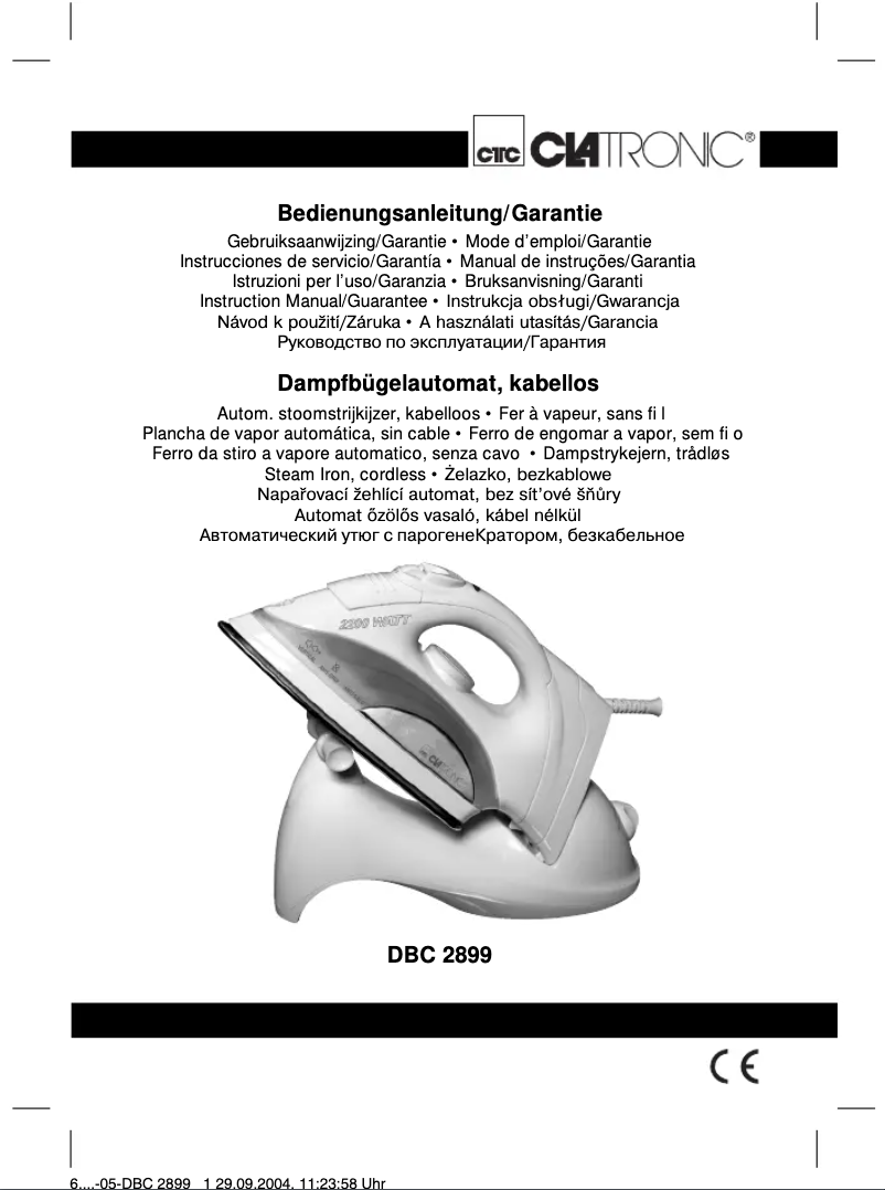 Page 1 de la notice Manuel utilisateur Clatronic DBC 2899