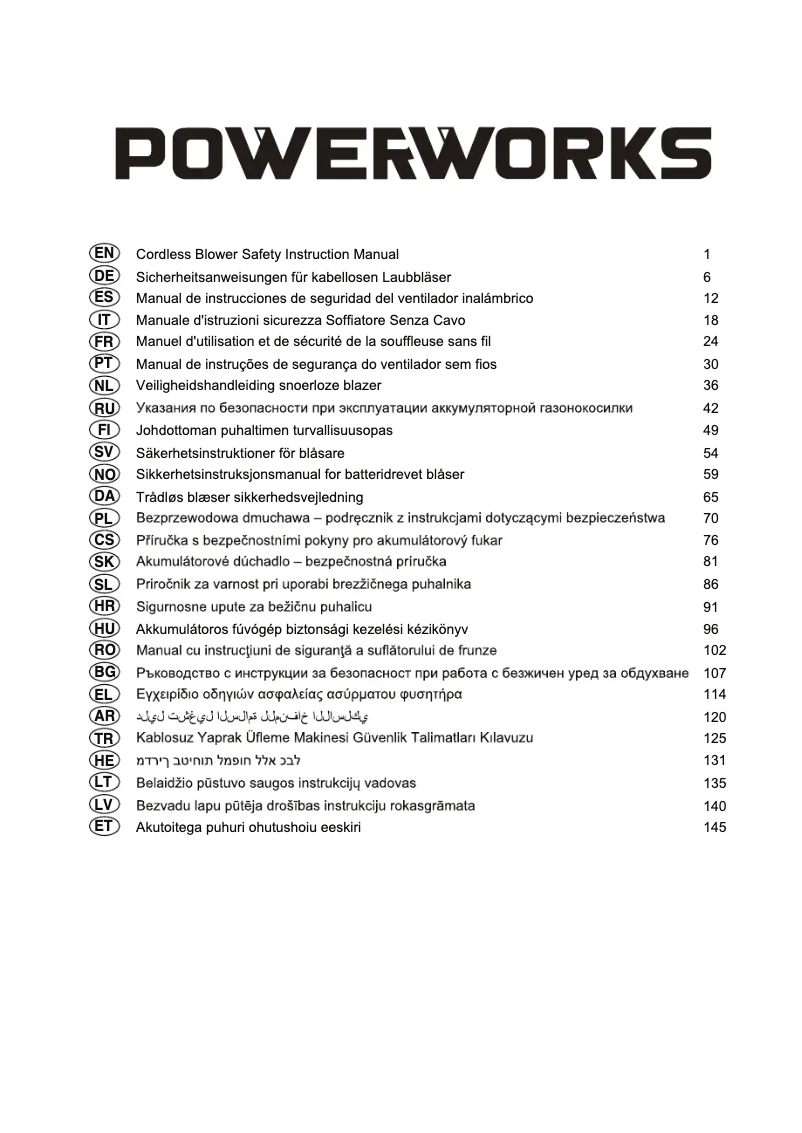 Page 1 of the manual User Manual Powerworks PD60AB