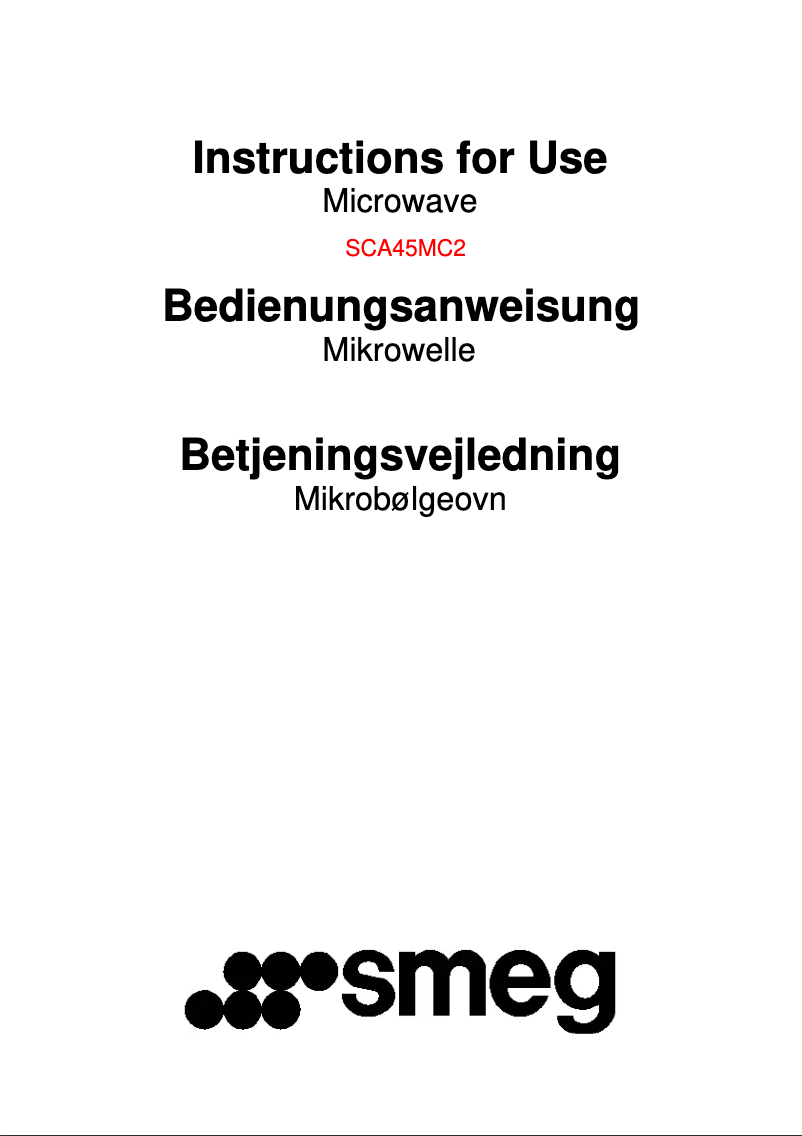 Image de la première page du manuel de l'appareil SCA45MC2