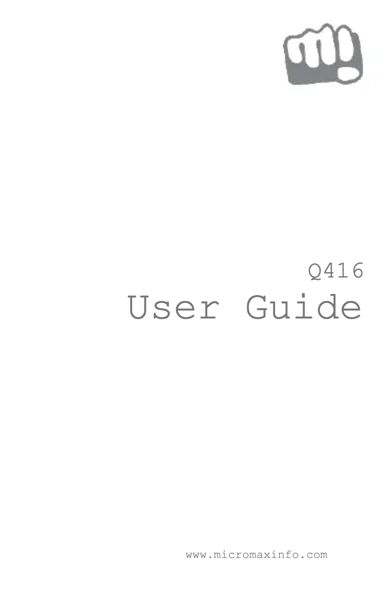 Page 1 de la notice Manuel utilisateur Micromax Q416