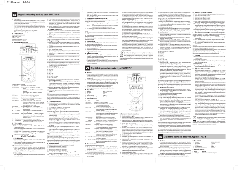 Page 1 de la notice Manuel utilisateur Emos P5506
