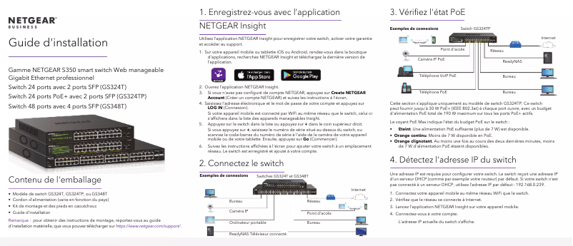 Page n°1 - Guide d'installation Netgear GS324T