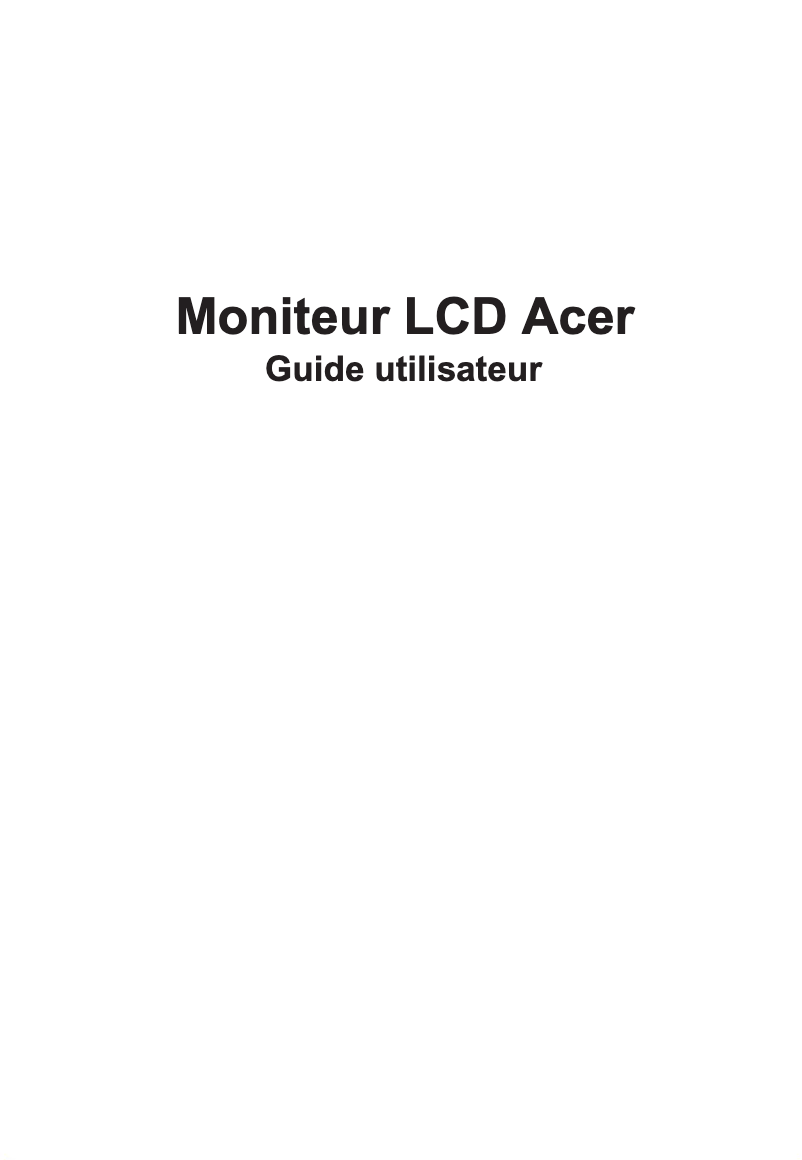 Page n°1 - Manuel utilisateur Acer XV272KV3