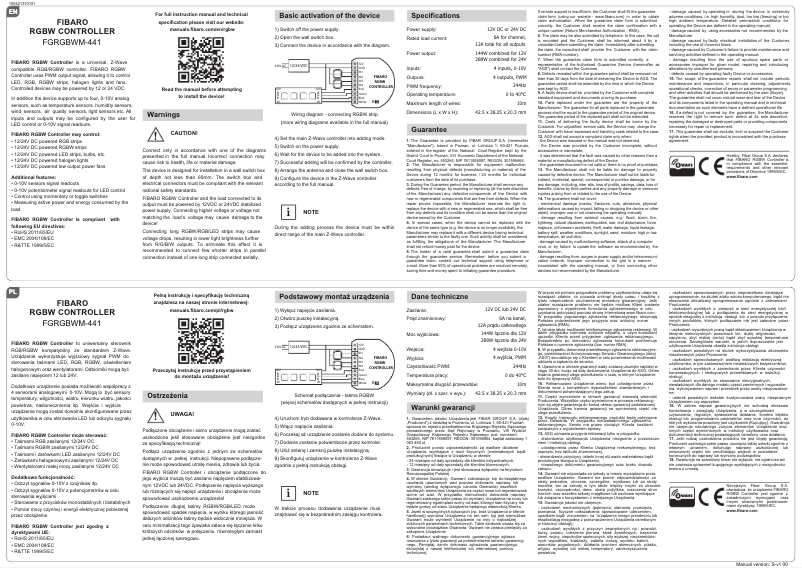 Image de la première page du manuel de l'appareil FGRGBWM-441