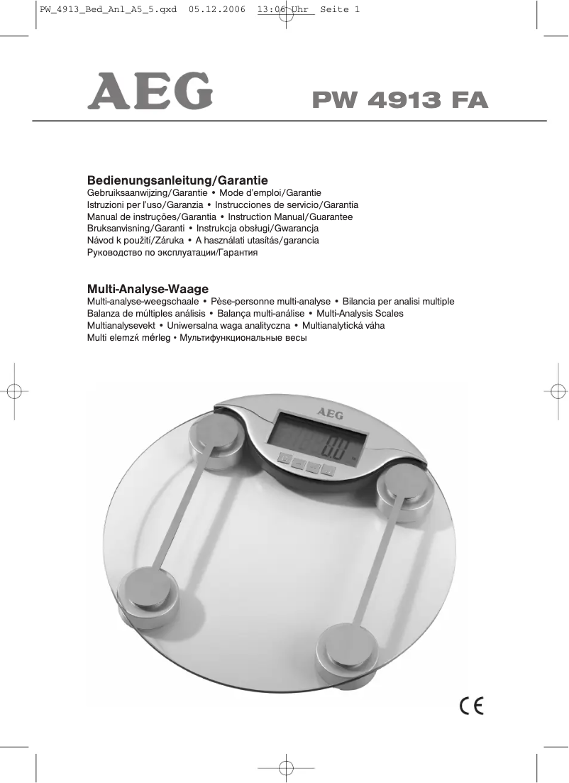 Page 1 de la notice Manuel utilisateur Clatronic PW 4913 FA