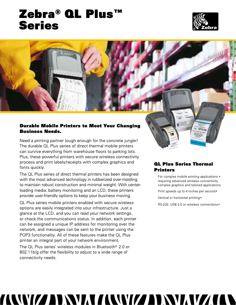 Page n°1 - Fiche technique Zebra Q3D