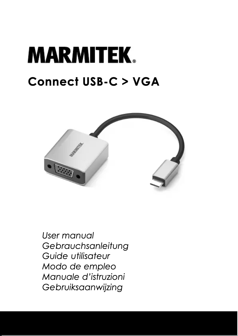 Page 1 de la notice Manuel utilisateur Marmitek Connect USB C > VGA
