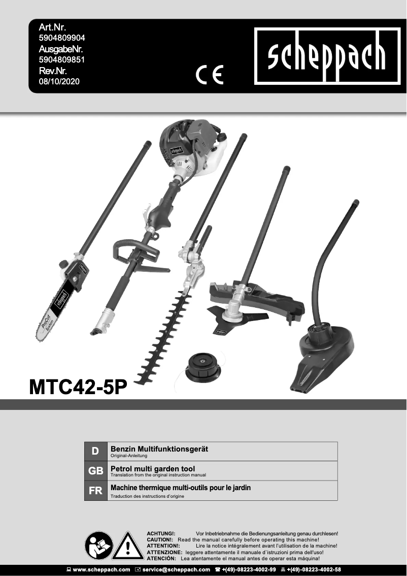 Page n°1 - Manuel utilisateur Scheppach MTC42-5P