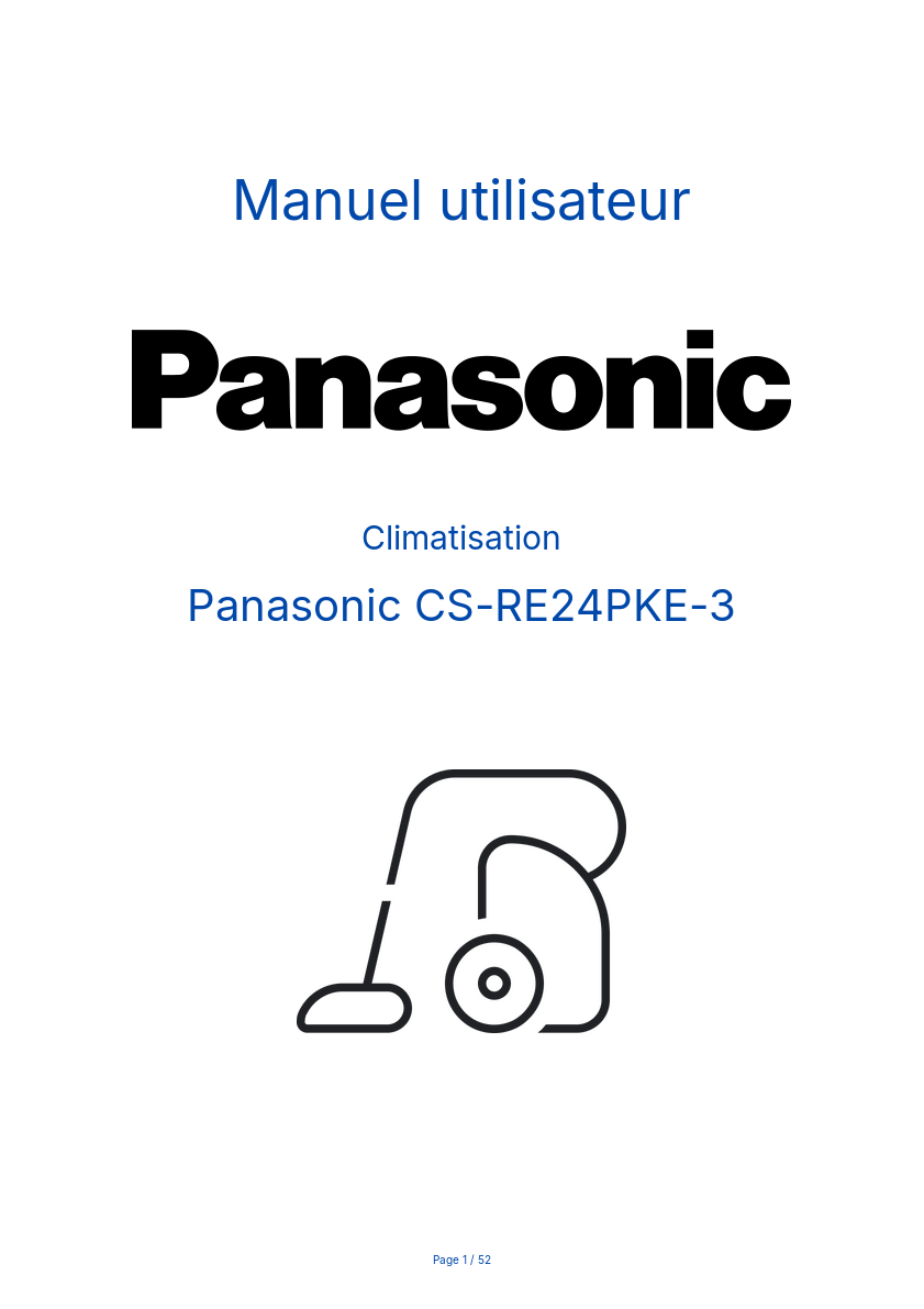 Image de la première page du manuel de l'appareil CS-RE24PKE-3