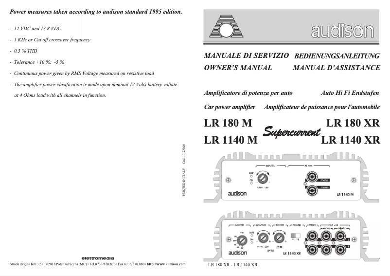 Image de la première page du manuel de l'appareil LR 1140 M