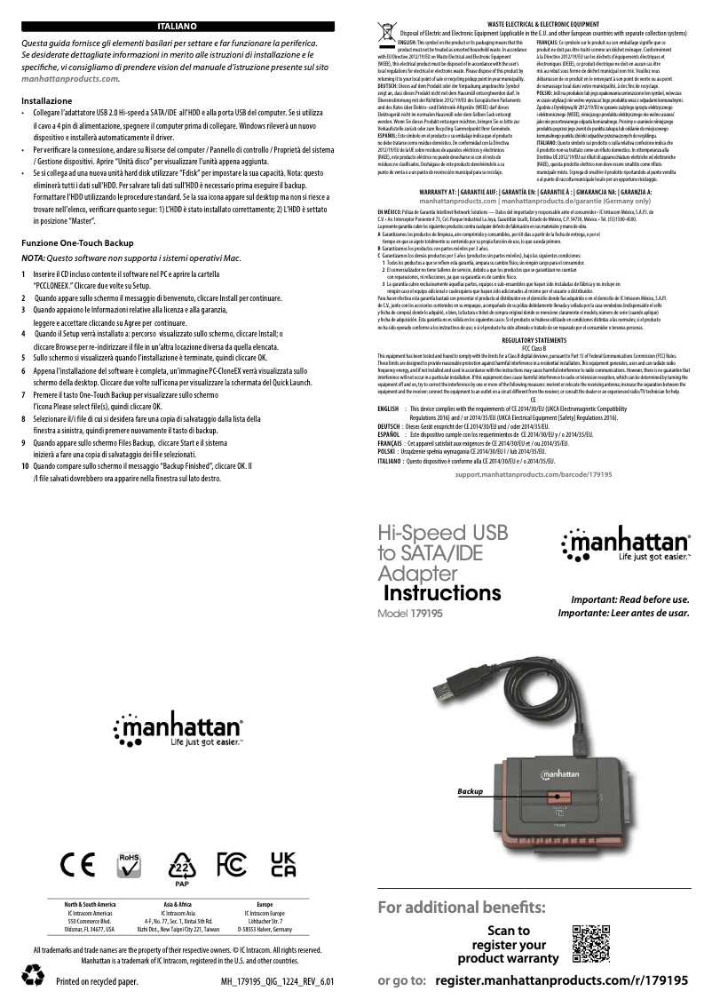 Image de la première page du manuel de l'appareil 179195