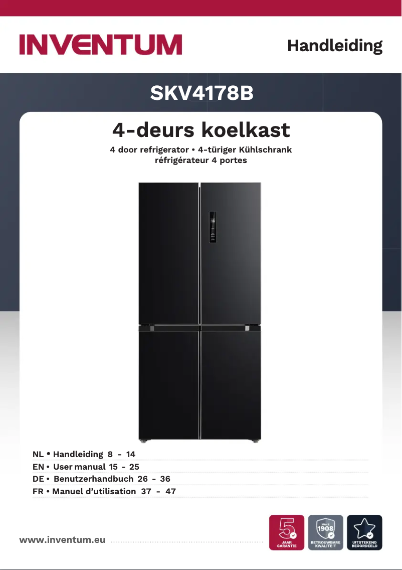 Page n°1 - Manuel utilisateur Inventum SKV4178B