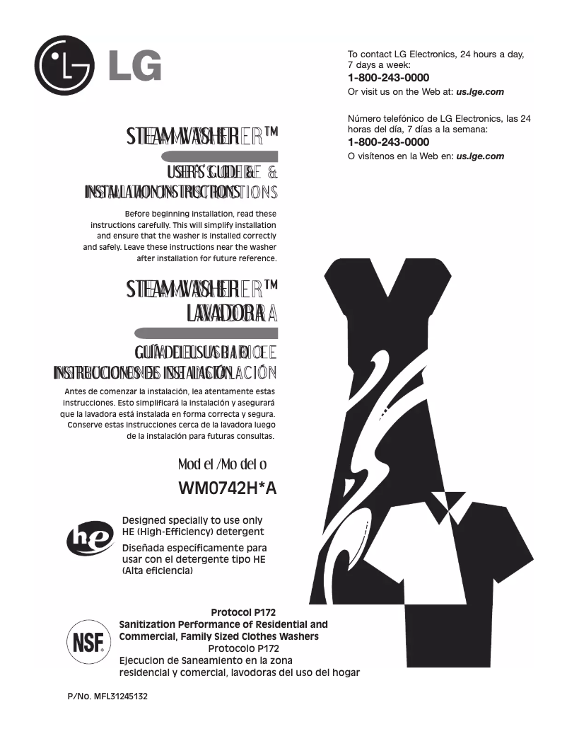 Image de la première page du manuel de l'appareil WM0742HWA