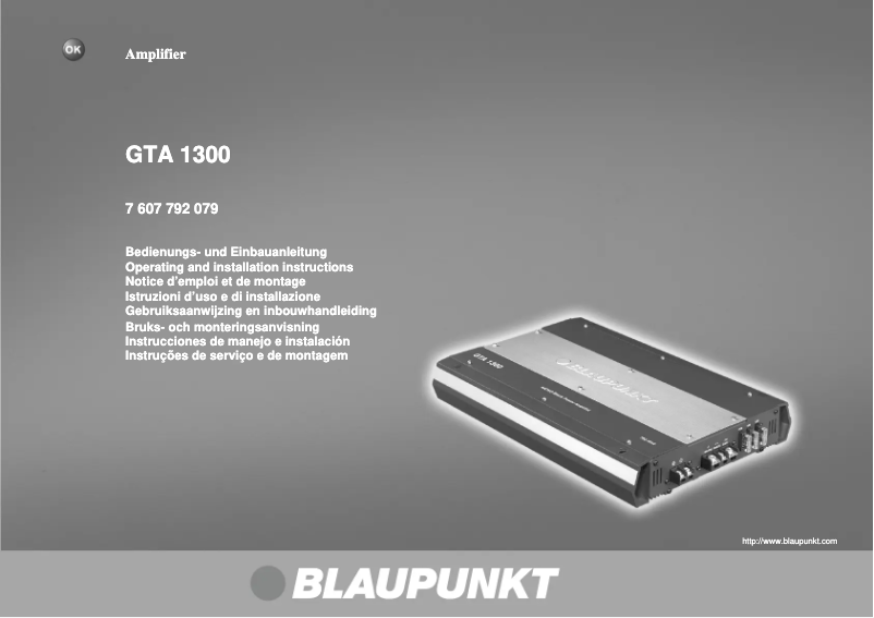 Page 1 de la notice Manuel utilisateur Blaupunkt GTA 1300