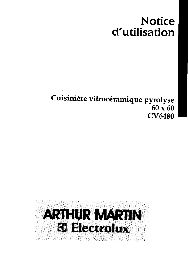 Page n°1 - Manuel utilisateur Arthur Martin-Electrolux CV6480W1