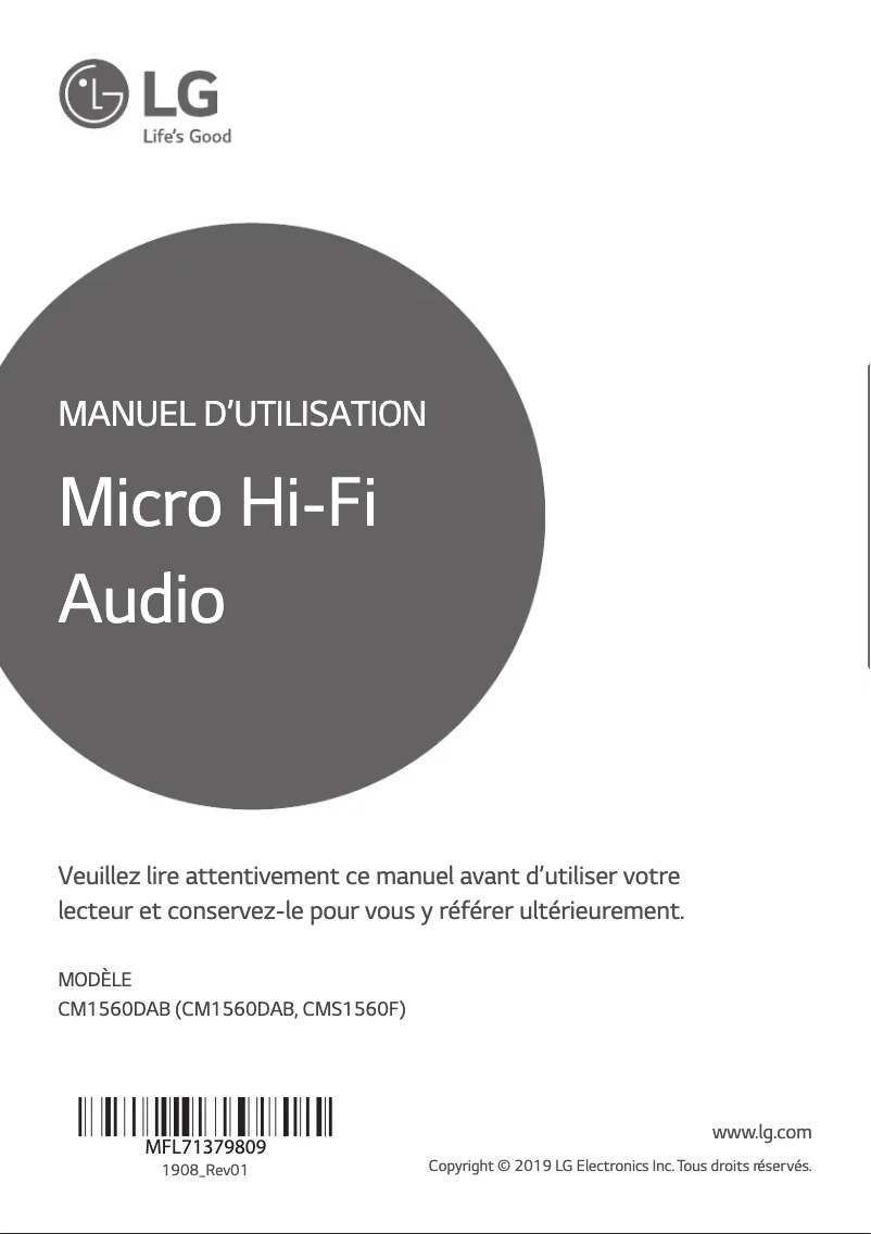 Image de la première page du manuel de l'appareil CM1560DAB