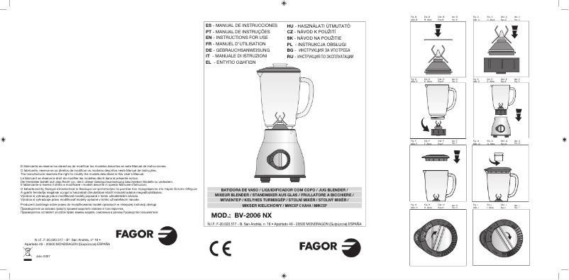 Image de la première page du manuel de l'appareil BV-2006NX