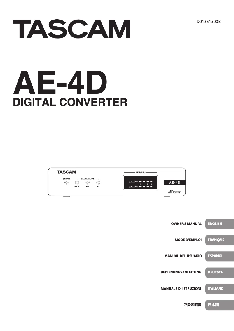 Image de la première page du manuel de l'appareil AE-4D