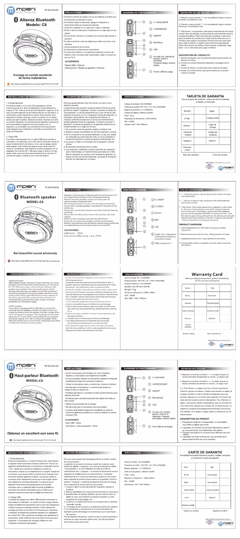 Página 1 del manual Manual de usuario Imperii Electronics TE.03.0124.03