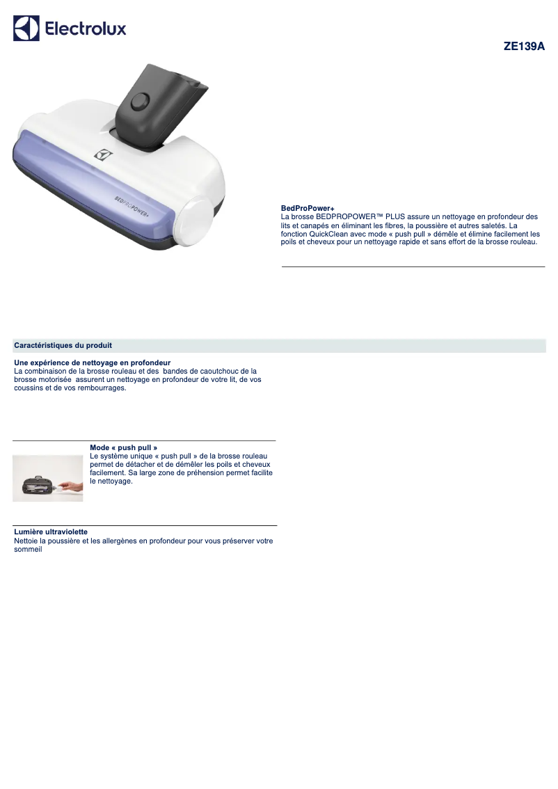 Page n°1 - Manuel utilisateur Electrolux ZE139A