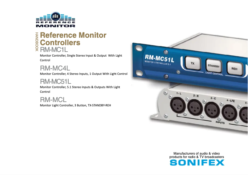 Page 1 de la notice Manuel utilisateur Sonifex RM-MC51L
