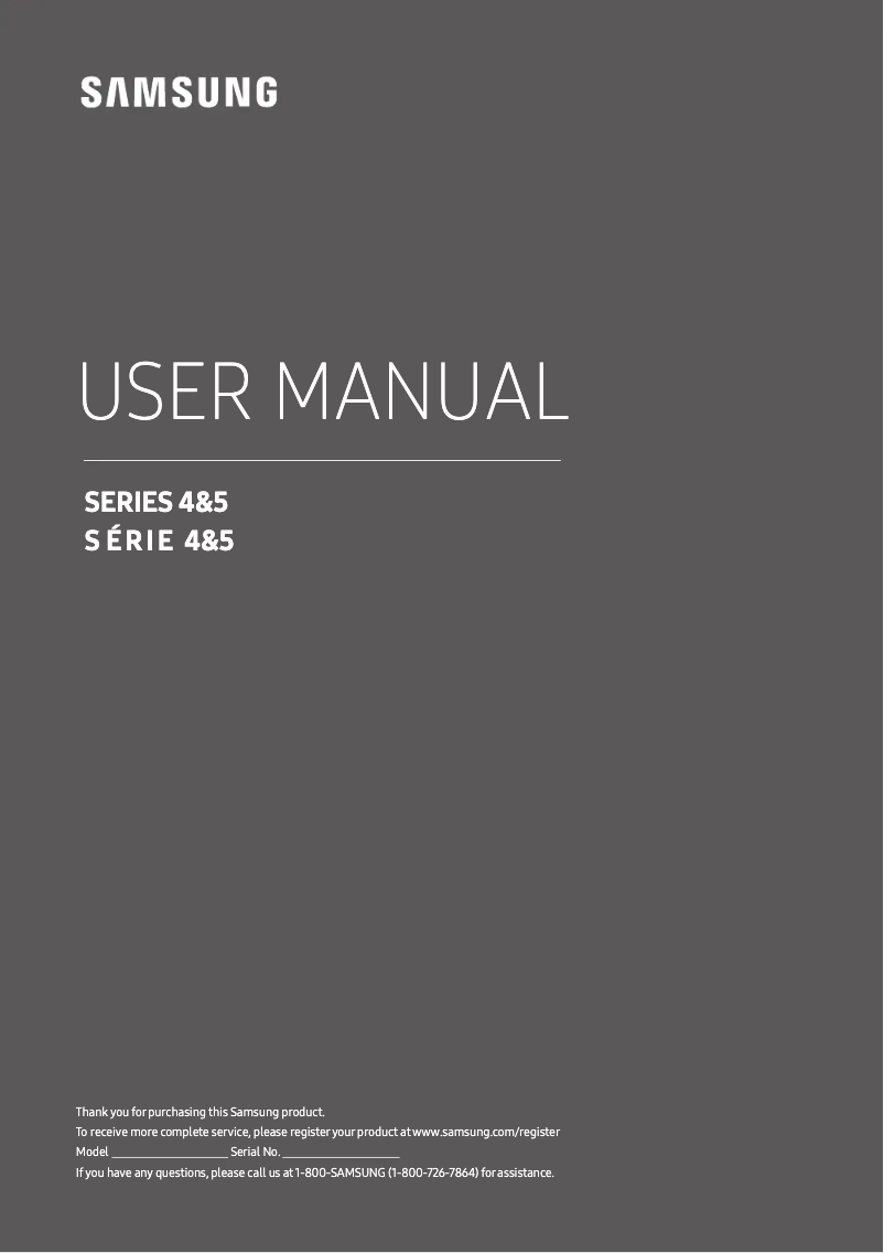 Page 1 de la notice Manuel utilisateur Samsung UN32M4500BF