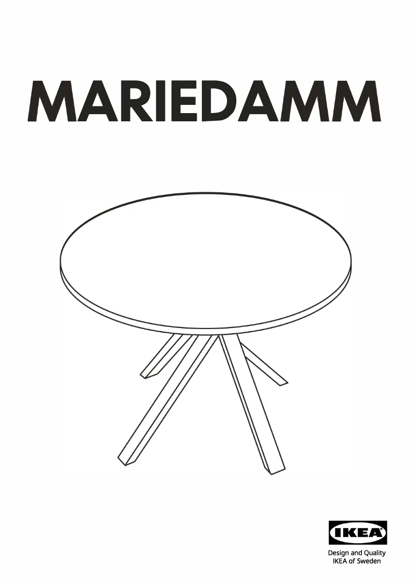 Page 1 de la notice Manuel utilisateur Ikea MARIEDAMM 504.415.10