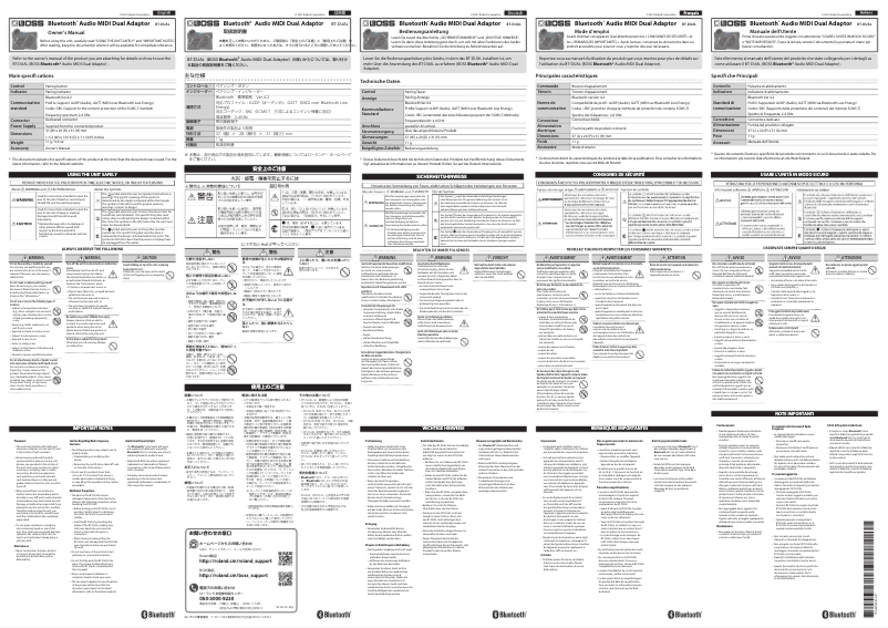 Page n°1 - Manuel utilisateur Boss BT-DUAL