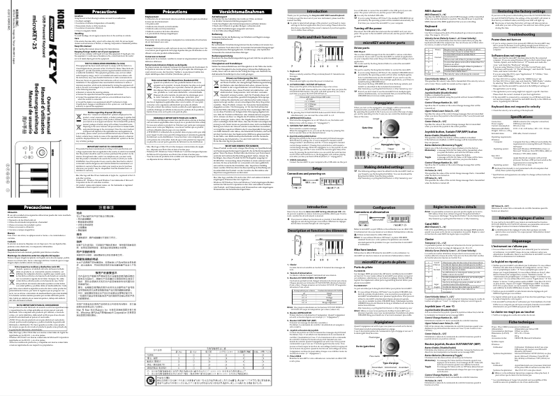 Page n°1 - Manuel utilisateur Korg MicroKEY25