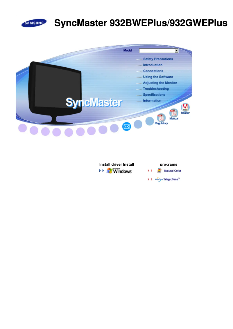 Page n°1 - Manuel utilisateur Samsung SyncMaster 932GWE Plus